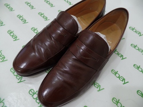 Gravati Mens Penny Loafer Dress Shoes Brown Leather Moc Toe Slip On 10.5M Italy - 第 7/11 張圖片