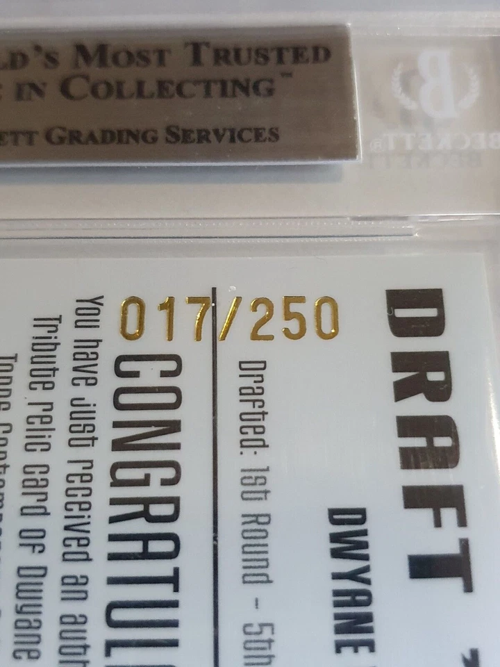 2003 Topps Dwyane Wade Rookie #PATCH /250 Game Worn Jersey - BGS 9 (POP 5) - Image 3 of 4