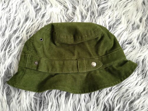 CLUB MONACO MEN'S WOMEN'S OLIVE GREEN CORDUROY BUCKET HAT SIZE M/L