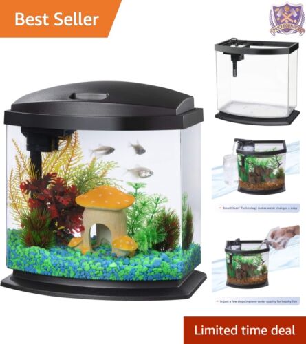 Stylish 2.5 Gallon Acrylic LED MiniBow Aquarium - Perfect Home for Small Fish