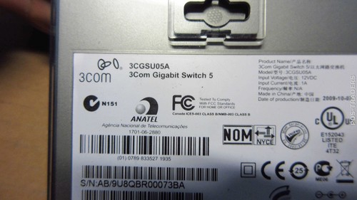 3Com OfficeConnect 3CGSU05A Switch 5x Gigabit Ports LAN Network - INCL PSU - Bild 3 von 3