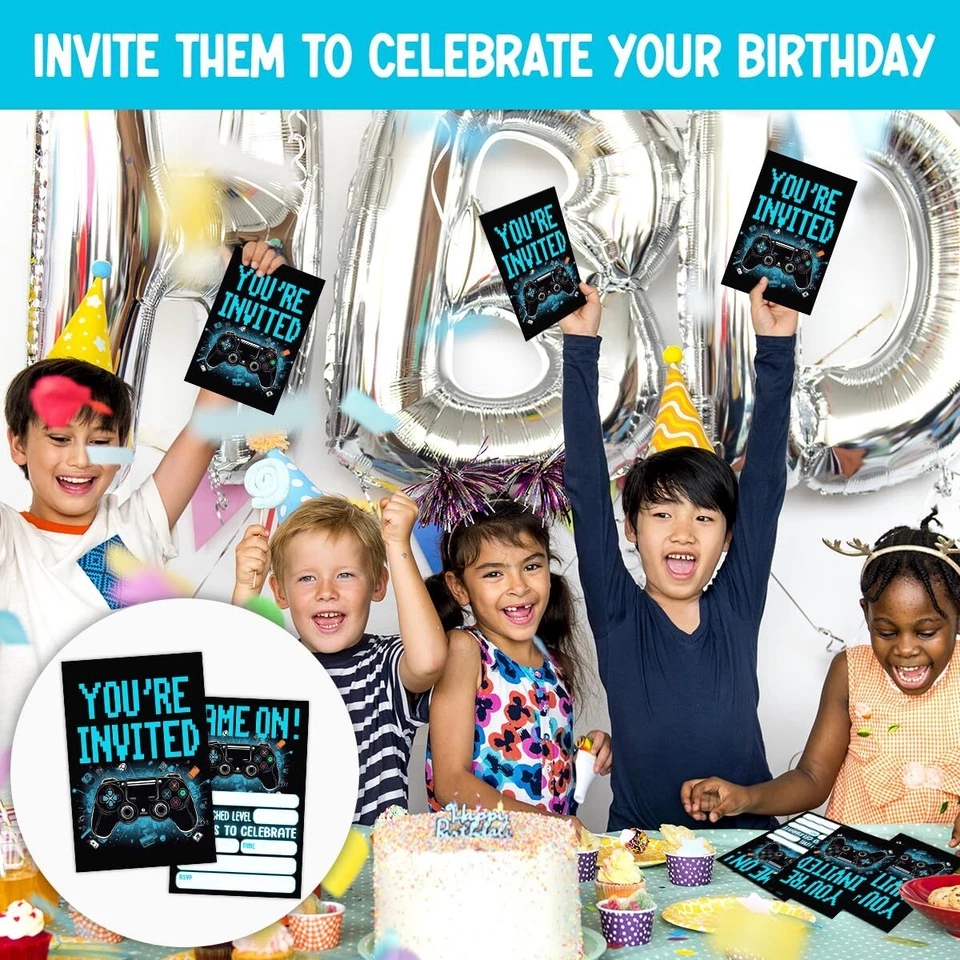 Videojuego Cumpleaños Fiesta Invitaciones Juego Temático Fiesta Invitaciones Tarjeta para... Foto 4 de 4