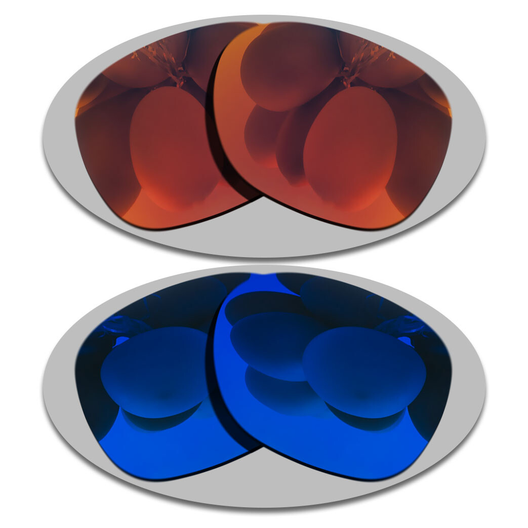 Fire Red&Deep Blue Polarized Lenses Replacement For-Rondo