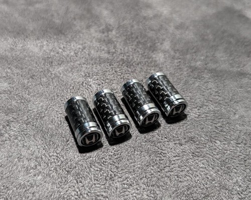 Carbon Fiber Honda Logo Emblem Car Wheels Tire Air Valve Caps Stem Cover - Picture 2 of 3