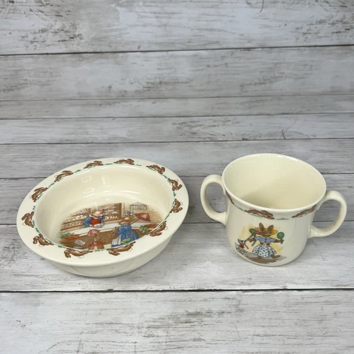 Royal Doulton Bunnykins Bowl & Mug Set Tableware English Fine Bone China Vintage