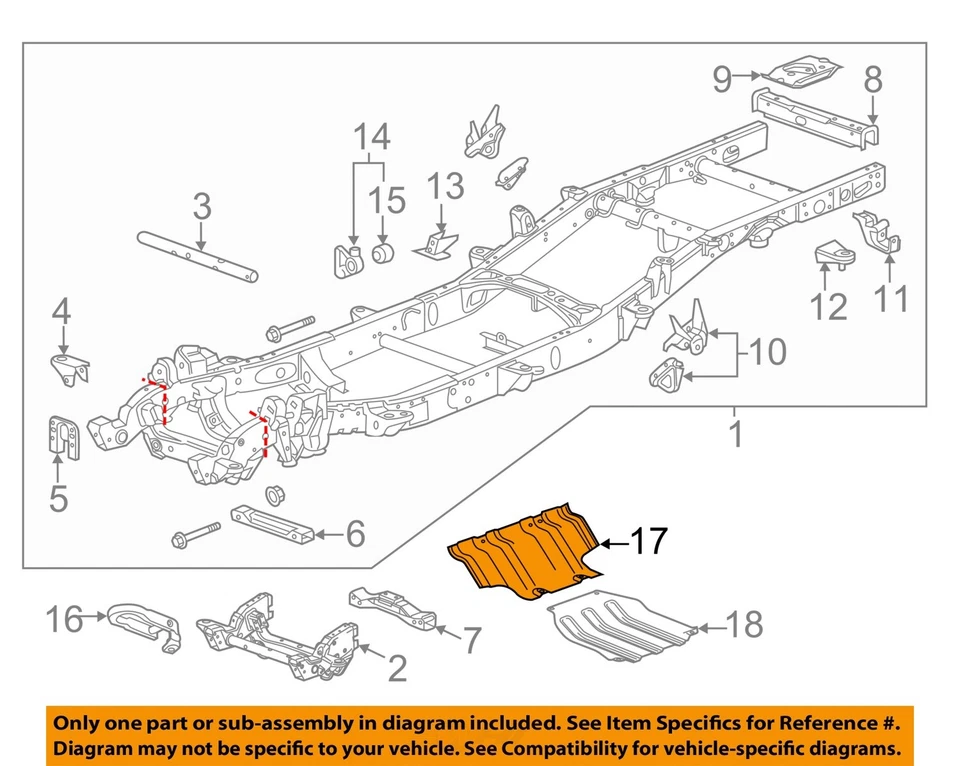 SILVERADO SIERRA 2500HD 3500HD FRONT PLASTIC SKID PLATE 2011-2018 NEW  84061009 - Image 2 of 3