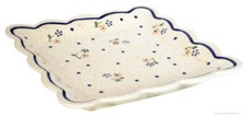 Bunzlauer Keramik Kuchenteller viereckig B16,4cm H2,5cm Dek 111 Frühstücksteller