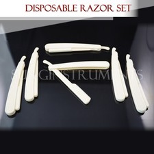 6 X Disposable Straight Cut Throat Salon Barber Shaving Razor Shavette Rasoir