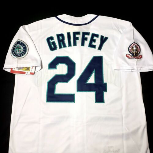Maillot Ken Griffey Jr Seattle Mariners 1995 rétro cousu NEUF 🙂 VENTE !  - Photo 1 sur 5
