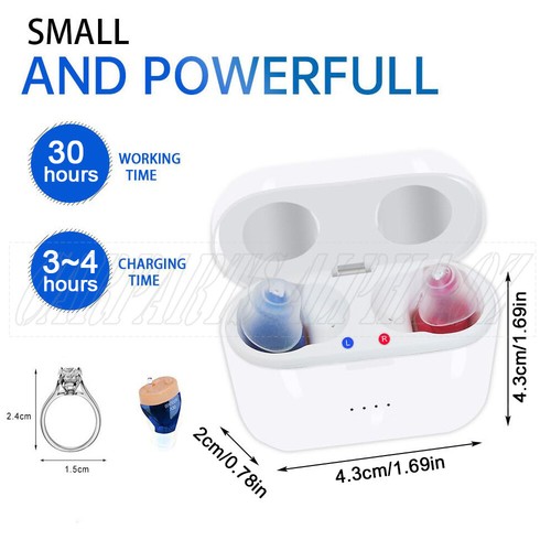 1 Pair Rechargeable Digital Hearing Aids In-Ear Invisible Sound Voice Amplifier - Picture 2 of 12