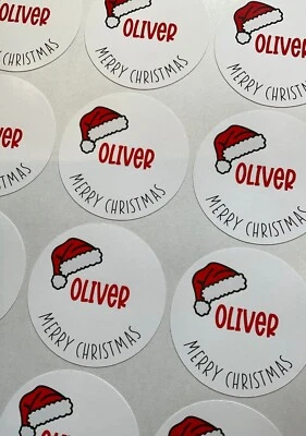 GLITZ AND GLAM BY TAM Personalised Christmas Stickers for Gift Tags Name Labels Present Wrapping