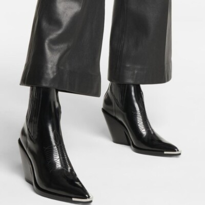 Paco Rabanne Black Leather Boots, Size Uk8 eu41 UK