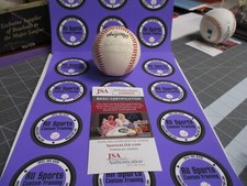 Warren Spahn Lew Burdette Autographed Baseball  JSA #AD60450 Feeney Ball