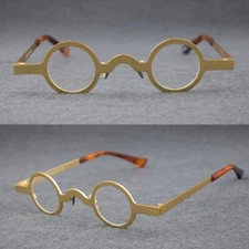 Vintage Small Round Eyeglasses Frames Women Black Gold Sliver Glasses Men
