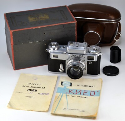 FULLY SERVICED! 1964 USSR ''KIEV-4'' RF CAMERA + JUPITER-8M lens, FULL SET (8)