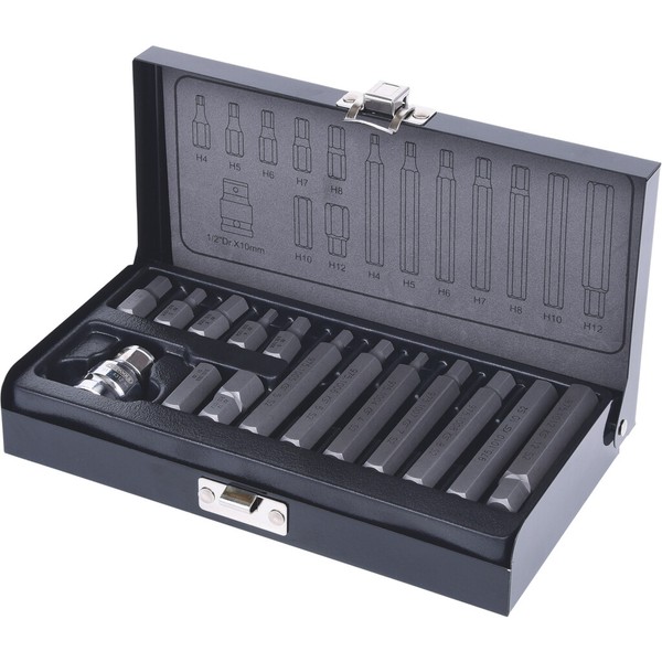 "Ks Tools 10Mm Bit-Satz, 15-Tlg., Innensechskant 1/2\" Bit-Adapter 911.5040 "-image