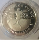1989 Vietnam  Large Proof Silver 100 Dong-World Cup Soccer(Football)-wide 100