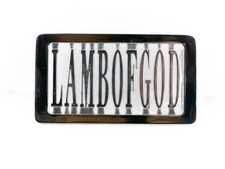 Lamb of God Belt Buckle Chrome Metal Logo Congregation Fan Club 2007 Rock Y2K