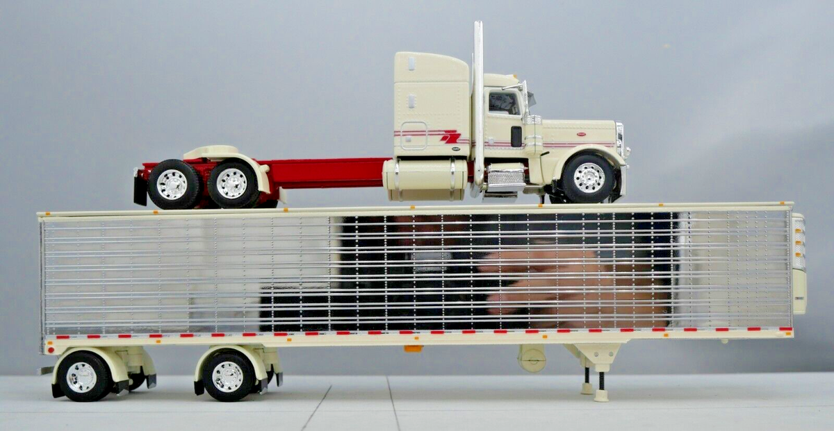 DCP 1/64 Cream Red Chrome Peterbilt 389 Utility Refrigerated