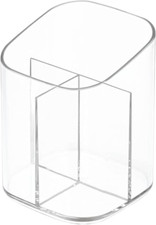 Acrylic Clear 3 Slots Pencil Pen Holder for Desk, Desktop Makeup Brush Storage O