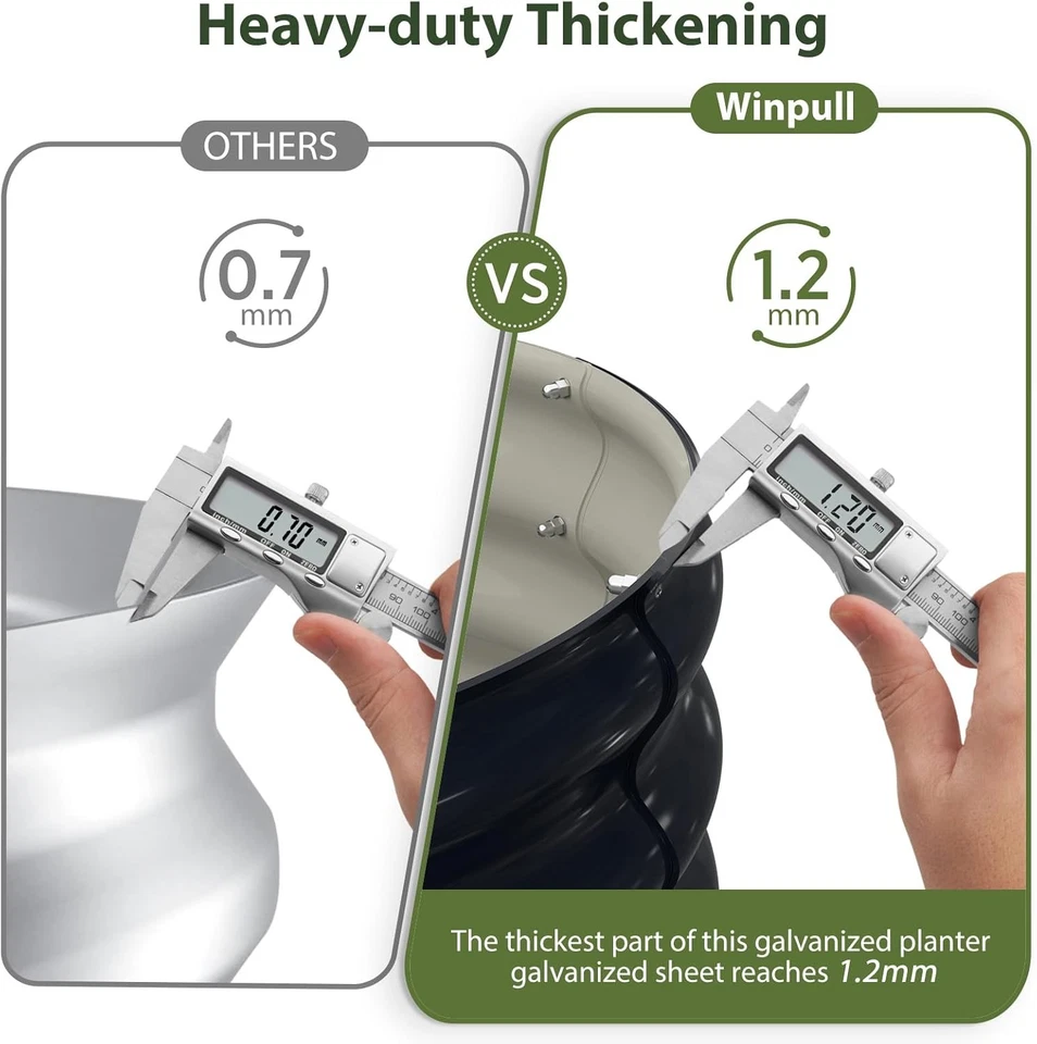 Kit de cama de jardín elevada, jardinera galvanizada 8X2X1 pies exterior, metal grande ovalado Foto 3 de 4