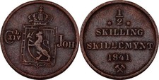 Norwegen Kongsberg 172 Skilling 1841 Carl XIV. 4,6g  Original M&uuml;nze #LPS269