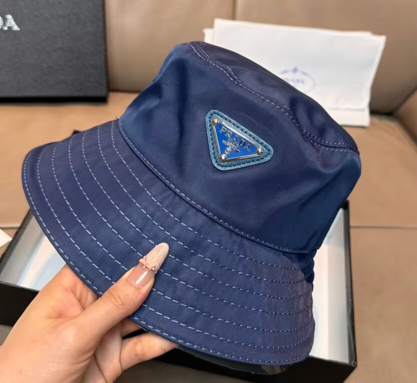 Prada Blue Bucket Hat - Classic logo design | M size | eBay