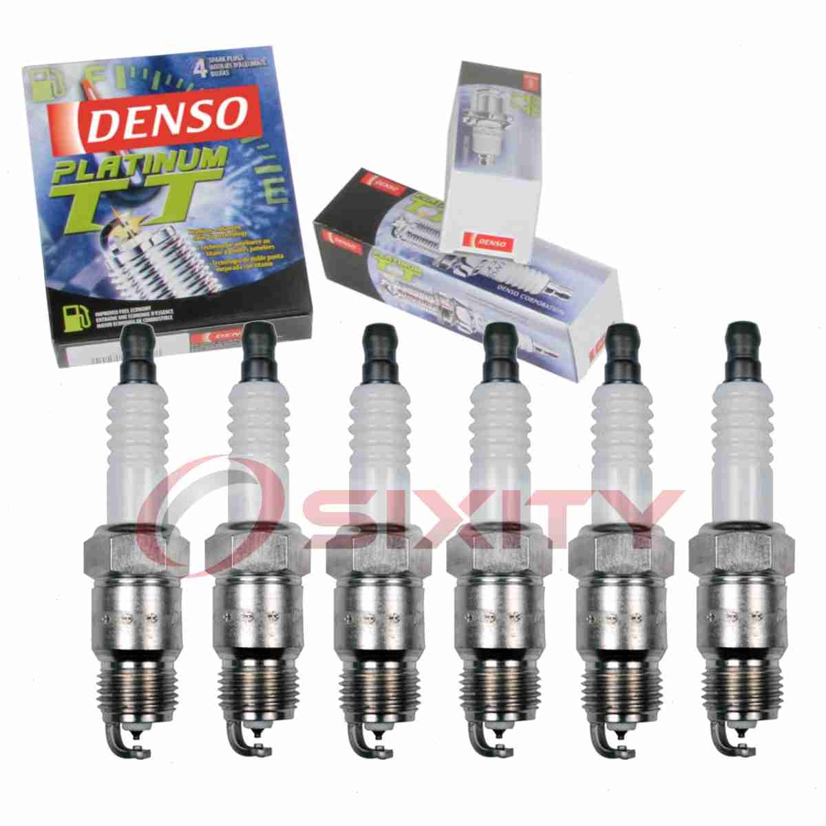 6 pc Denso Platinum TT Spark Plugs for 1968-1974 Chevrolet P30 Van 4.1L 4.8L vv