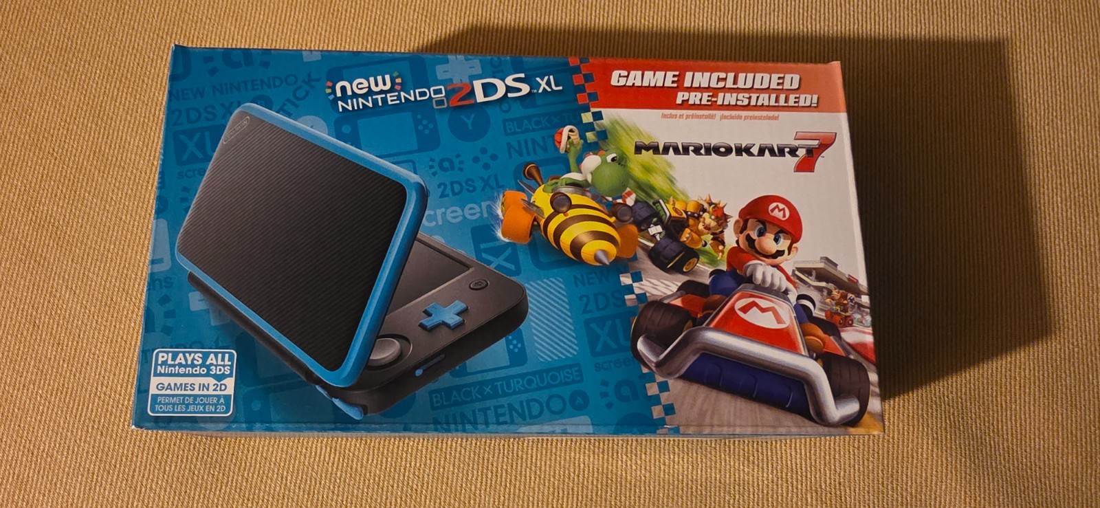 Nintendo 2DS XL Handheld Console with Mario Kart 7 Bundle - Black/Turquoise