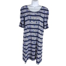 Lilly Pulitzer Lajolla Dress Medium High Tide Navy Heart And Sole Stripe DR-1078