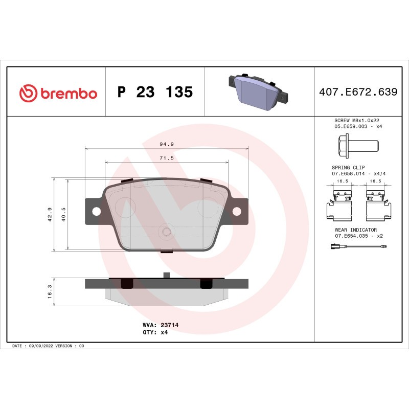 Für BREMBO P 23 135 HAM PADS. REAR REAR REAR BOSCO FIAT/LANCIA - Bild 4