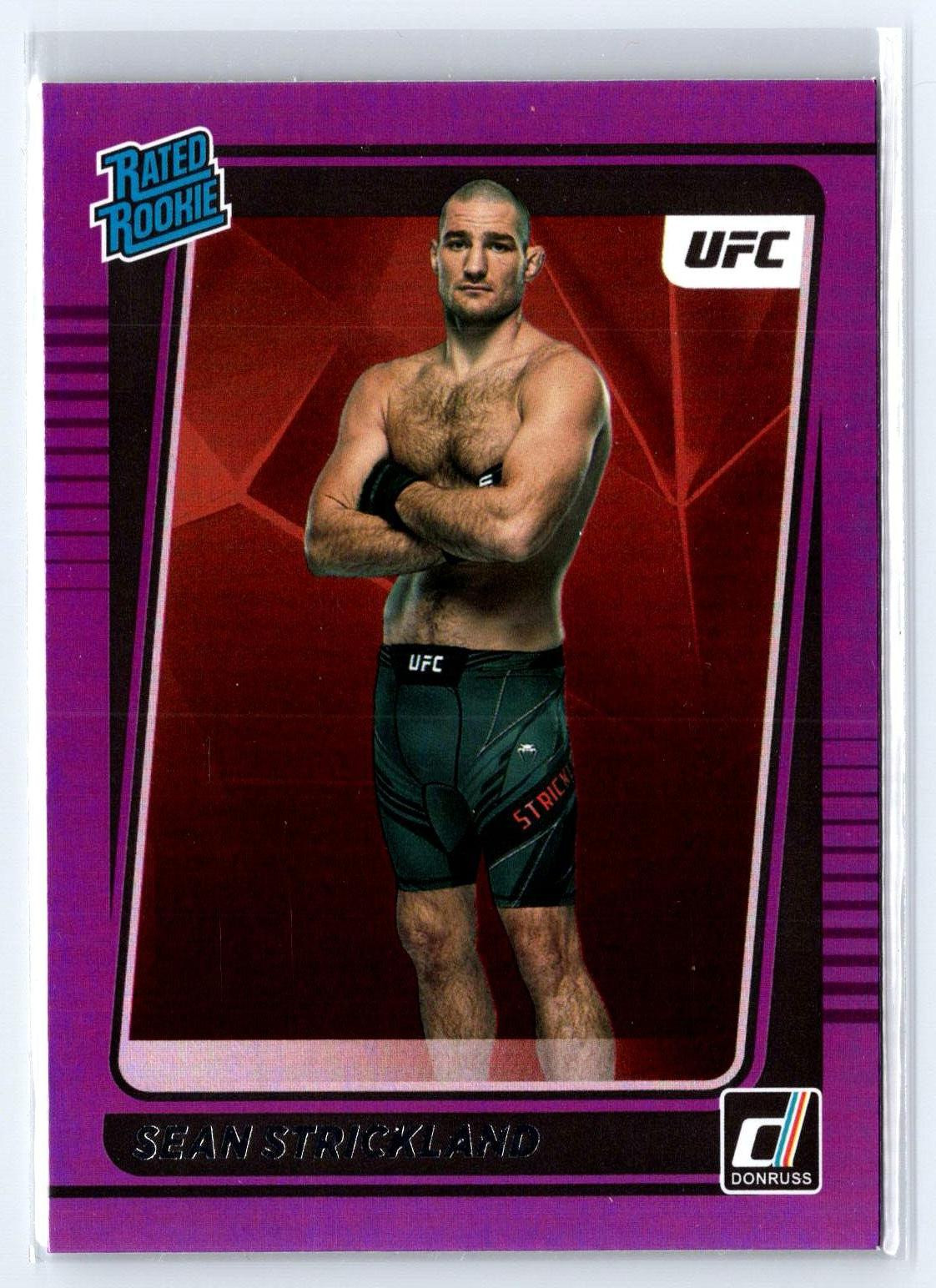2022 Donruss UFC #206 Sean Strickland RC Rookie Purple Flood