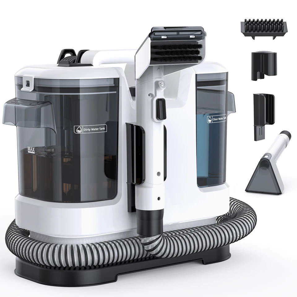 Lubluelu Polsterreiniger Waschsauger Teppichreiniger 1,75L Großer Wassertank NEU