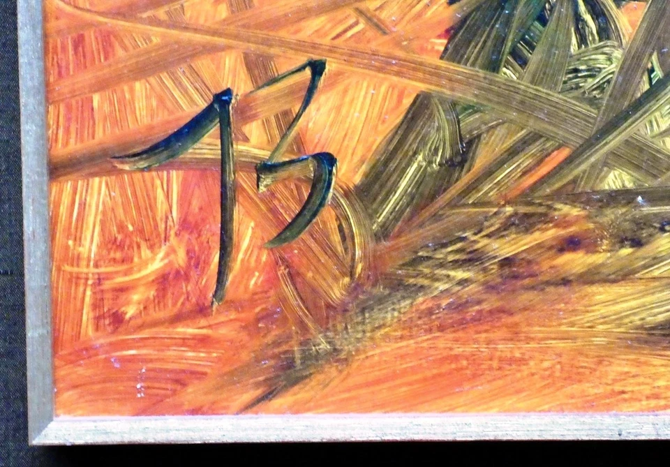 Kevin Charles (Pro) Hart (1928-2006) “grasshoppers” Oil on Board - image 3 of 4