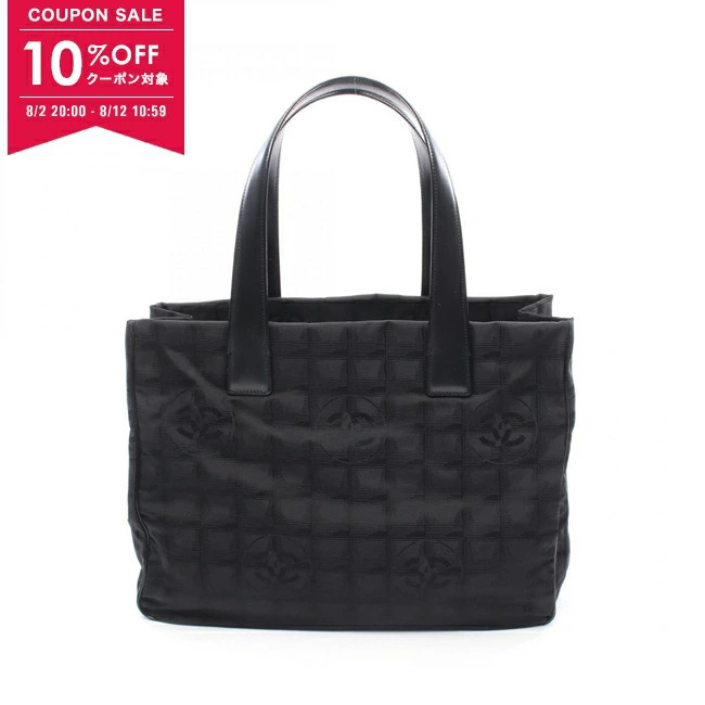 Chaneltravel Line Mm Tote Bag Leather Nylon Canvas Wome