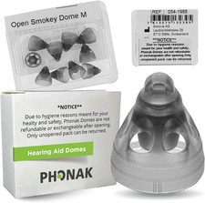 Phonak Open Smokey Dome Medium 0.31 Inch 8Mm 10 Domes, Genuine OEM Switzerland