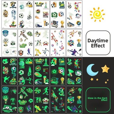 Glow in the Dark Sport Aufkleber Set 10 Stück Fußball Wasser Transfer Tattoos