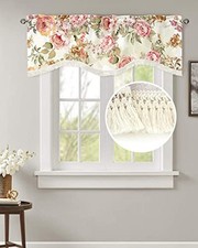 Summer Flower Peony Floral Curtains, Rod 54"W x 18"L Pack of 1 Watercolor