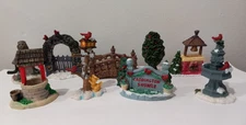 Christmas village/park Accessories. Set of 9 figures. Ceramics. 2006.