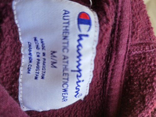 Girls Champion Wine Hoodie W/Pockets Long Sleeve Adjustable At The Bottom Sz M - Picture 10 of 11