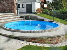 Stahlwandpool Pool 6,0 x 1,50 m Poolfolie blau 0,8 mm Swimmingpool Rundpool