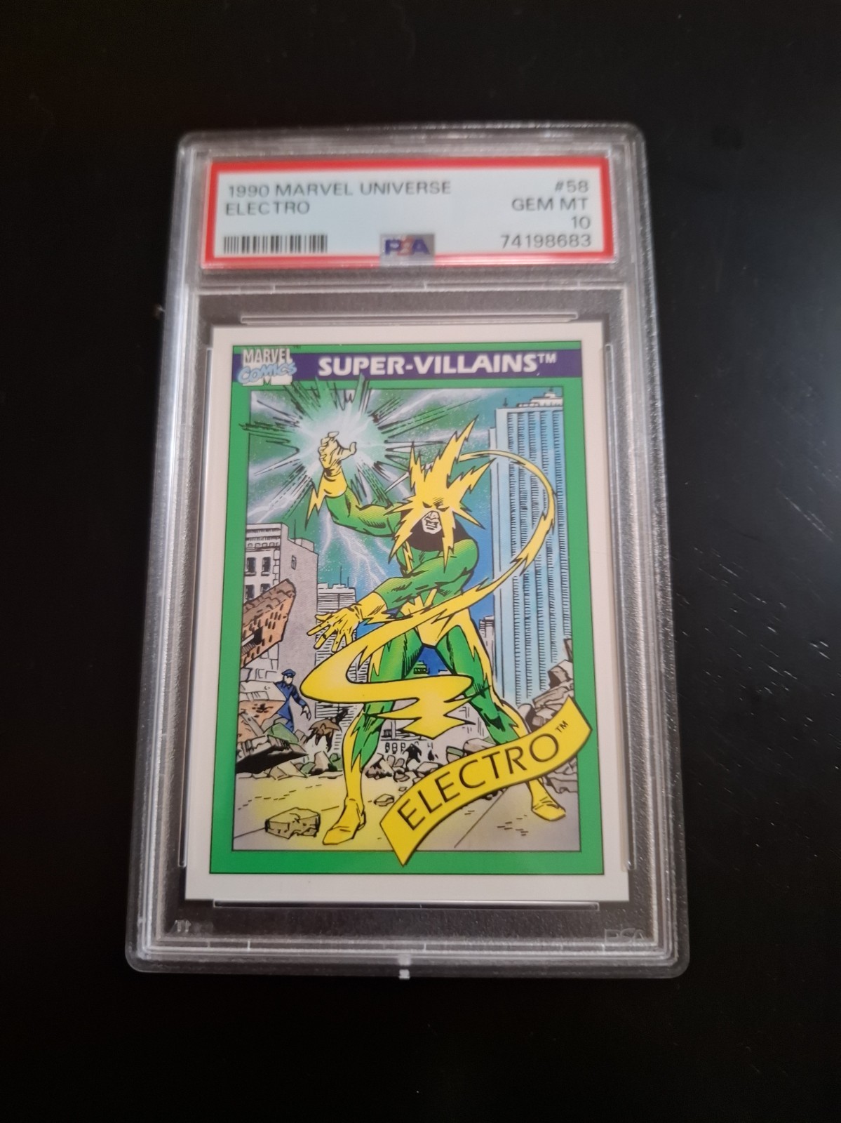 1990 Marvel Universe Electro #58 PSA 10. Gem Mint view 1