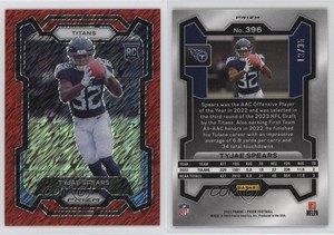 2023 Panini Prizm Rookies Red Shimmer Prizm /35 Tyjae Spears #396 Rookie RC