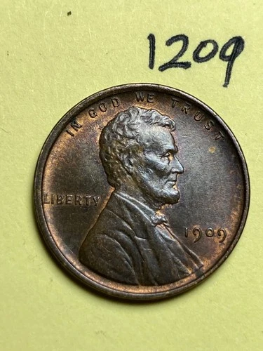 1909-VDB LINCOLN WHEAT CENT, VERY HIGH GRADE!, XF-AU #1209