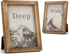 5X7 Picture Frame, Pack of 2 Rustic Picture Frames 5X7 with Real Glass, Solid Wo
