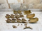 Vintage Brass Reindeer And Sleighs...Please Read Description.