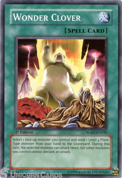 RGBT-EN049 Wonder Clover :: Common 1st Edition Mint YuGiOh Card