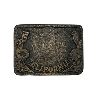 MAFCO California Poppy Belt Buckle Brass Heritage Western Rodeo Trucker Vintage