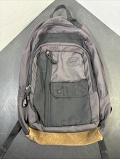 Vintage Y2K Nike Backpack Black Brown Suede Bottom Center Swoosh Rare