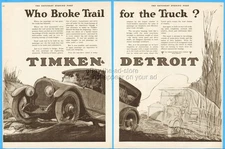 1919 Timken Detroit Axle Co Vintage Ad who Broke Trail for the Commercial Truck
